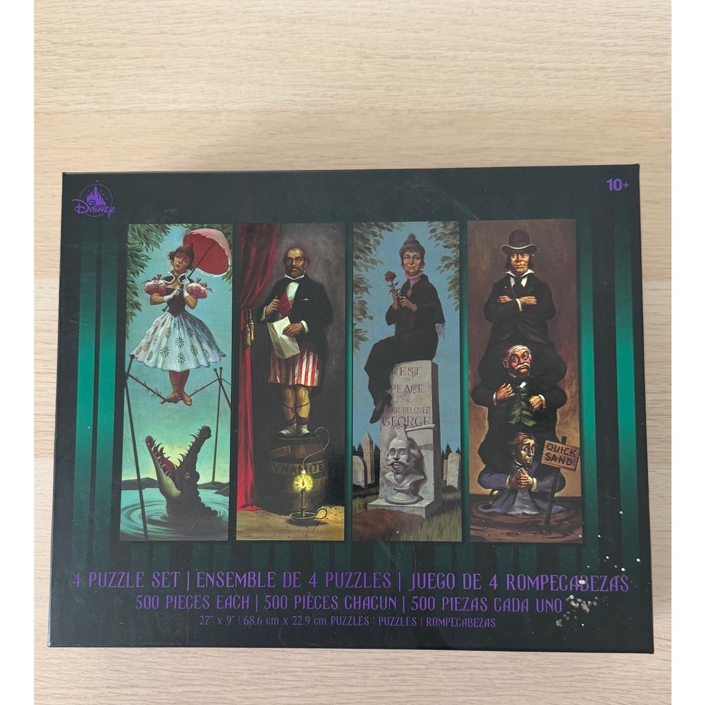 Disney Haunted Mansion Stretching Room Portrait 4 Puzzle Set 500 Pieces Each